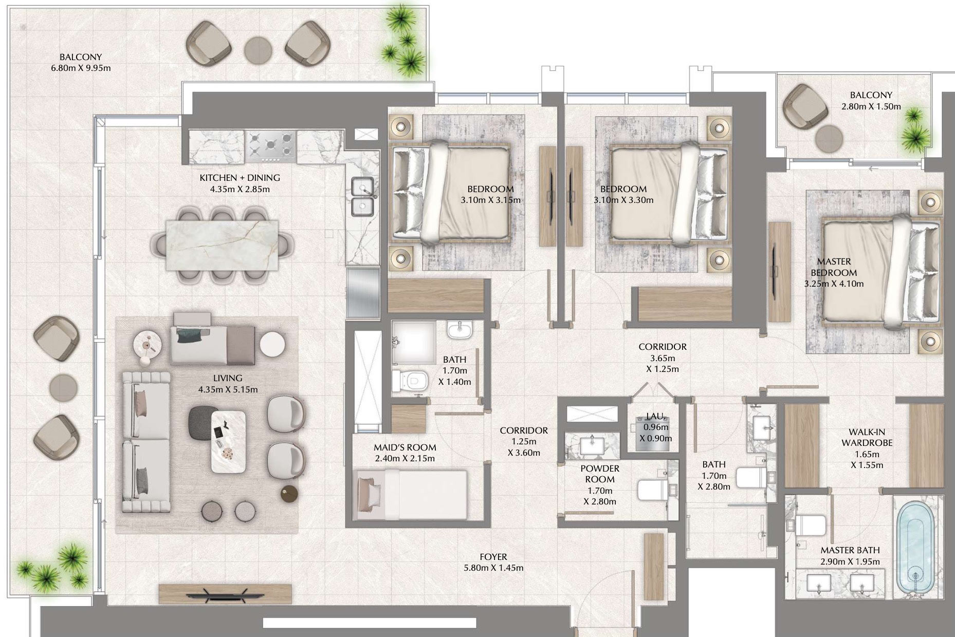 Floor Plans of Emaar Creek Waters 2