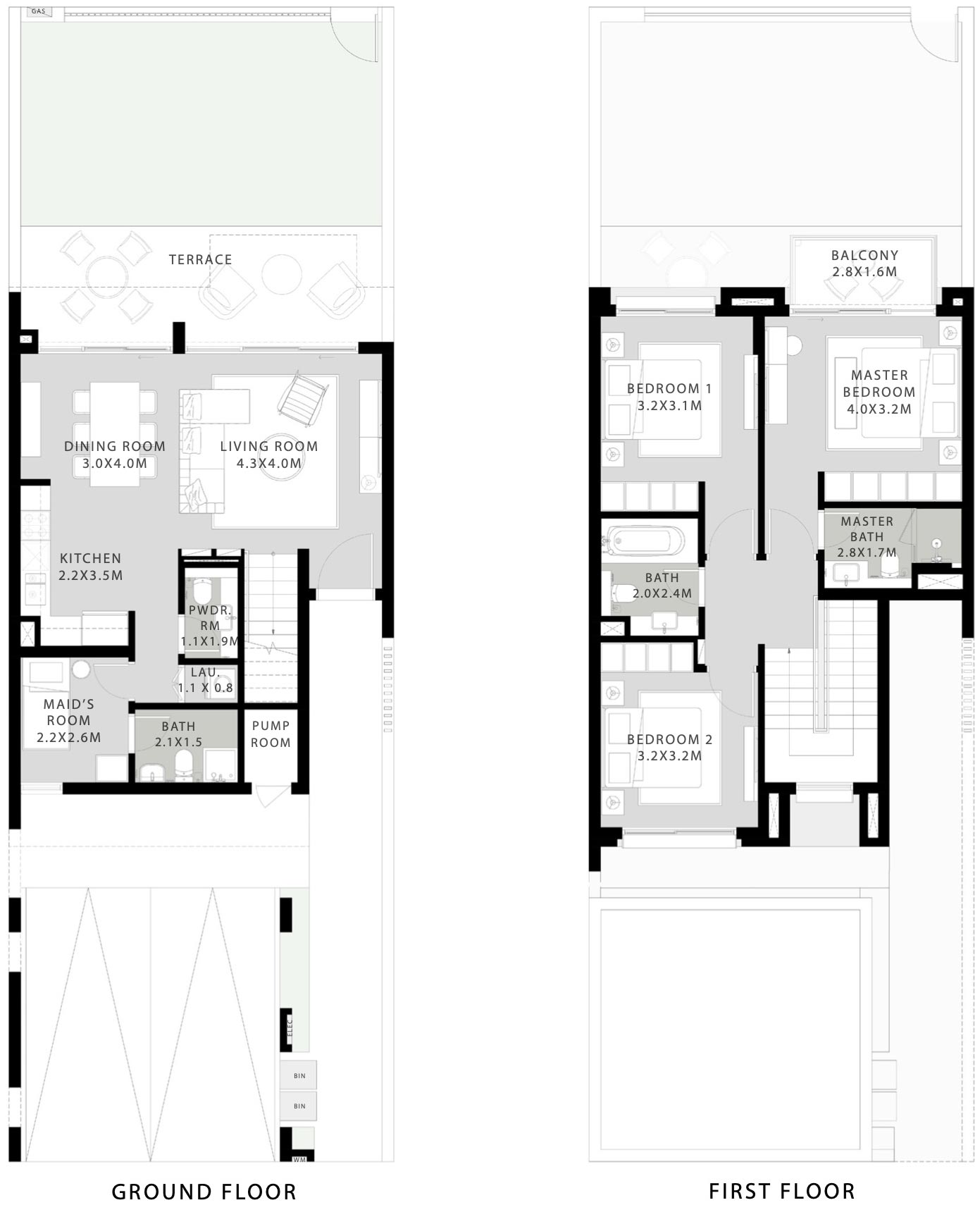 Floor Plans of Emaar The Valley Orania Townhouses