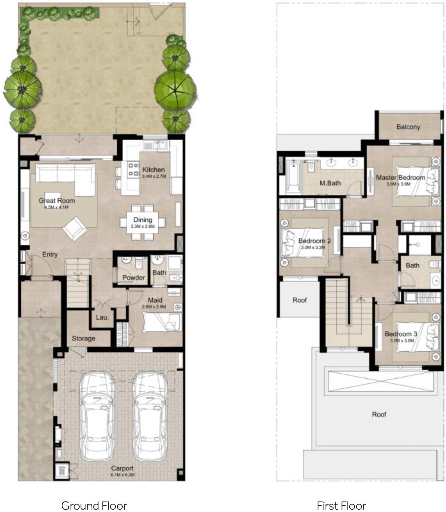 Floor Plans of NSHAMA Reem Townhouses